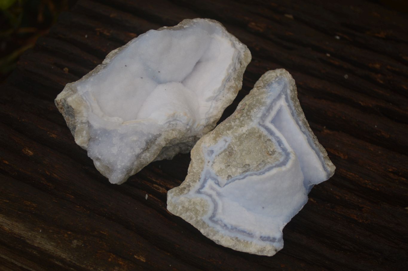 Natural Blue Lace Agate Geode Specimens  x 12 From Nsanje, Malawi - Toprock Gemstones and Minerals 