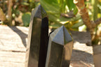 Polished Pitch Black Basalt Points  x 3 From Madagascar - TopRock