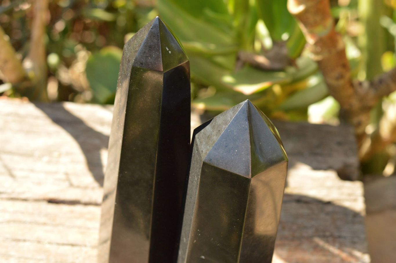 Polished Pitch Black Basalt Points  x 3 From Madagascar - TopRock