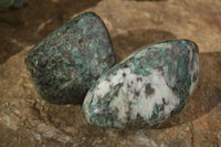 Polished Emerald Mica In Matrix Free Forms x 2 From Mutoko, Zimbabwe - Toprock Gemstones and Minerals 