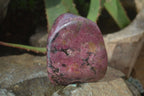 Polished Red Rhodonite Standing Free Forms x 3 From Zimbabwe - Toprock Gemstones and Minerals 
