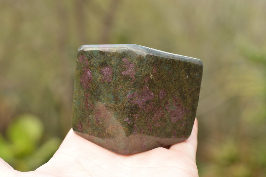 Polished Fluorescent Ruby Corundum In Chrome Verdite Free Forms x 5 From Zimbabwe - TopRock