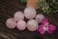 Polished Gemmy Pink Rose Quartz Spheres  x 6 From Ambatondrazaka, Madagascar - TopRock