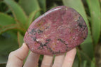 Polished Red Rhodonite Standing Free Forms x 3 From Zimbabwe - Toprock Gemstones and Minerals 