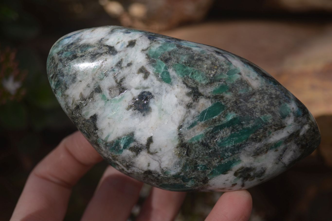 Polished Emerald Mica In Matrix Free Forms x 2 From Mutoko, Zimbabwe - Toprock Gemstones and Minerals 