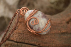 Polished  Copper Wire Wrapped Rubellite In Matrix Pendants x 6 From Madagascar - Toprock Gemstones and Minerals 