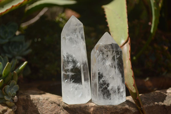 Polished Clear Quartz Crystal Points  x 6 From Madagascar - TopRock