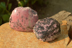 Polished Half Polished Pink & Black Rhodonite Pieces x 6 From Madagascar - TopRock