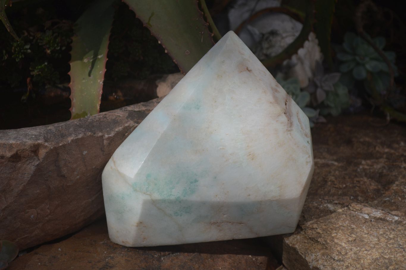 Polished Extra Large Blue Smithsonite Aragonite Point x 1 From Congo - Toprock Gemstones and Minerals 