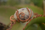 Polished  Copper Wire Wrapped Rubellite In Matrix Pendants x 6 From Madagascar - Toprock Gemstones and Minerals 