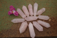 Polished Gemmy Double Terminated Rose Quartz Points x 12 From Ambatondrazaka, Madagascar - TopRock