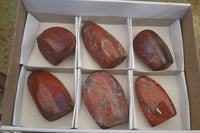 Polished Red Flame Jasper Standing Free Forms  x 6 From Madagascar - Toprock Gemstones and Minerals 