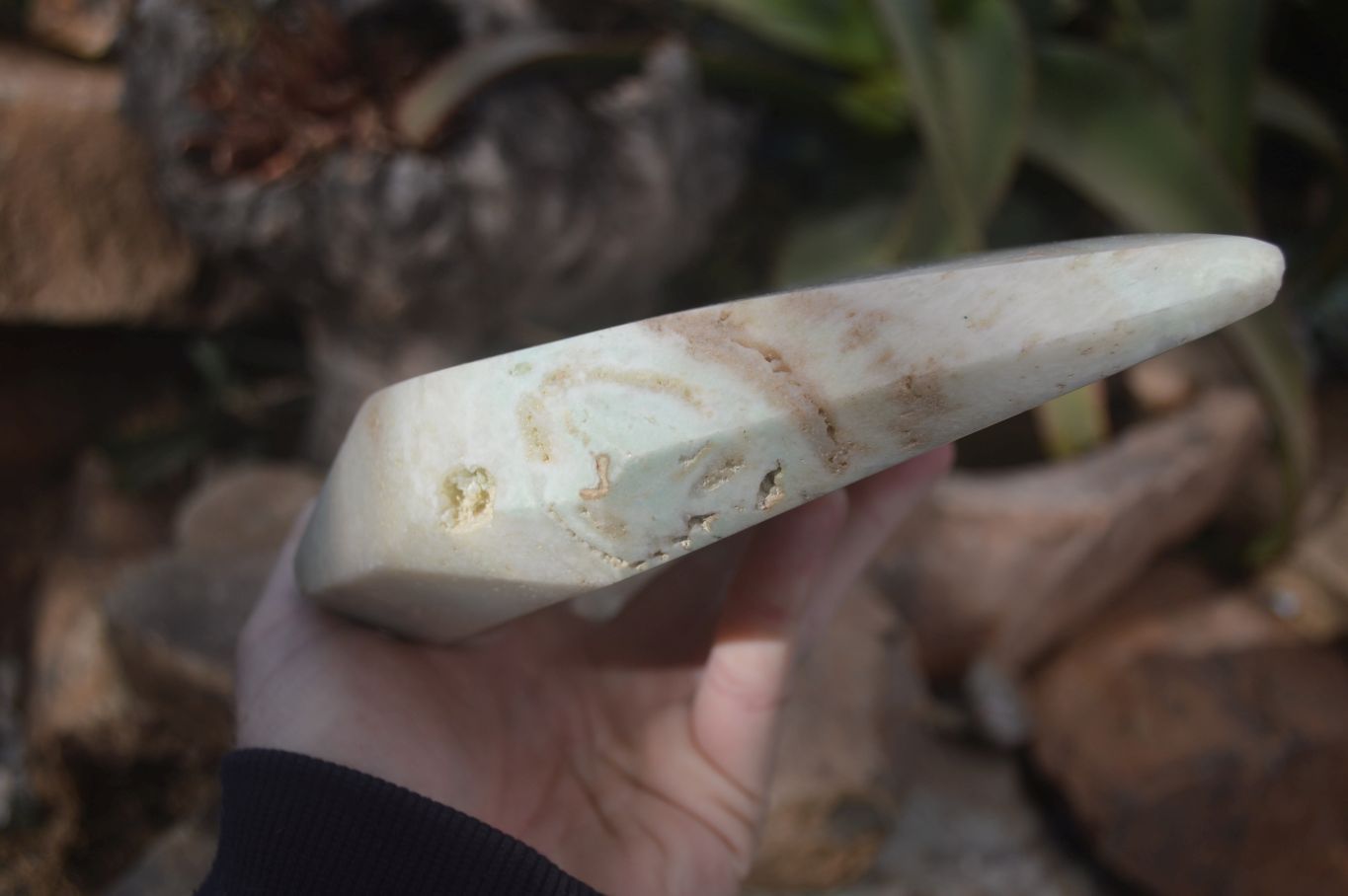 Polished Extra Large Blue Smithsonite Aragonite Point x 1 From Congo - Toprock Gemstones and Minerals 