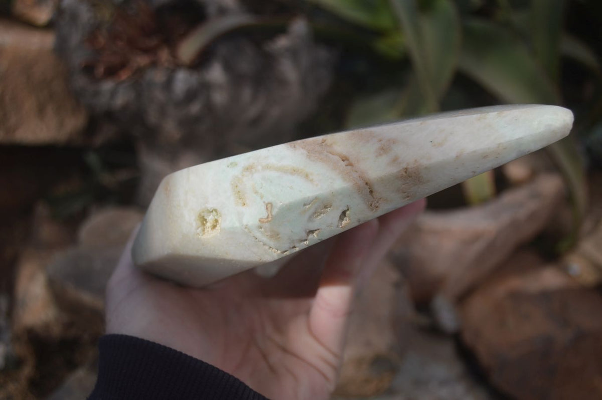 Polished Extra Large Blue Smithsonite Aragonite Point x 1 From Congo - Toprock Gemstones and Minerals 
