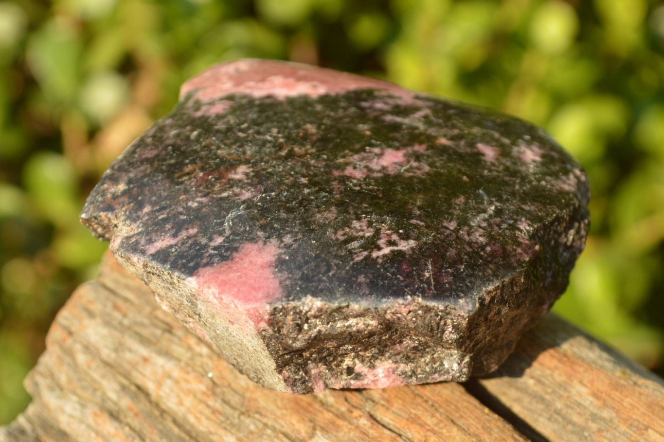 Polished Half Polished Pink & Black Rhodonite Pieces x 6 From Madagascar - TopRock