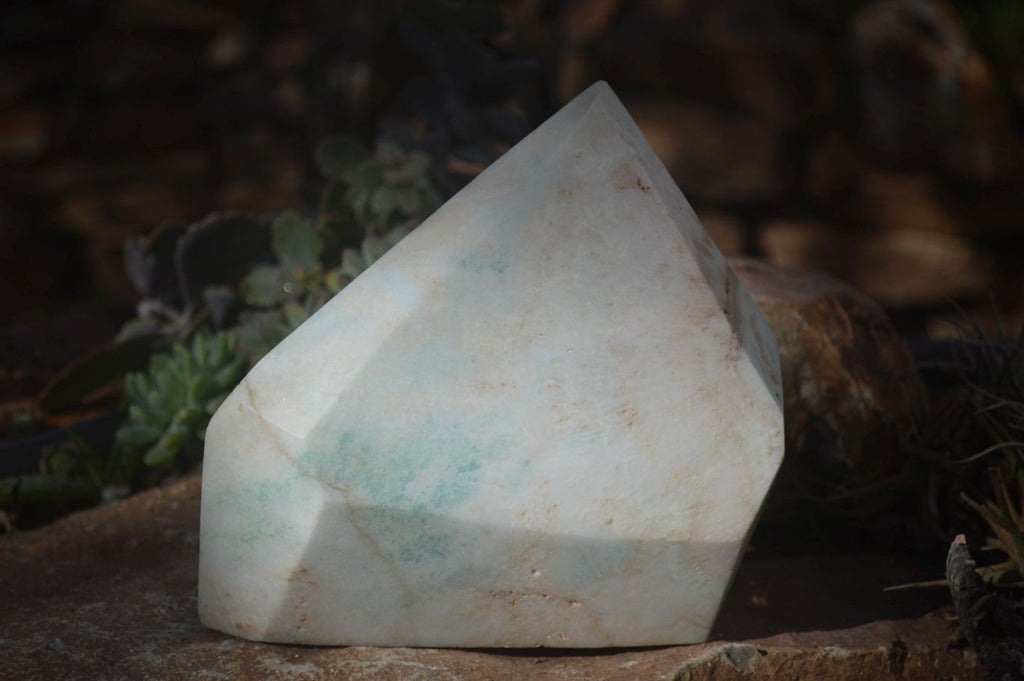 Polished Extra Large Blue Smithsonite Aragonite Point x 1 From Congo - Toprock Gemstones and Minerals 