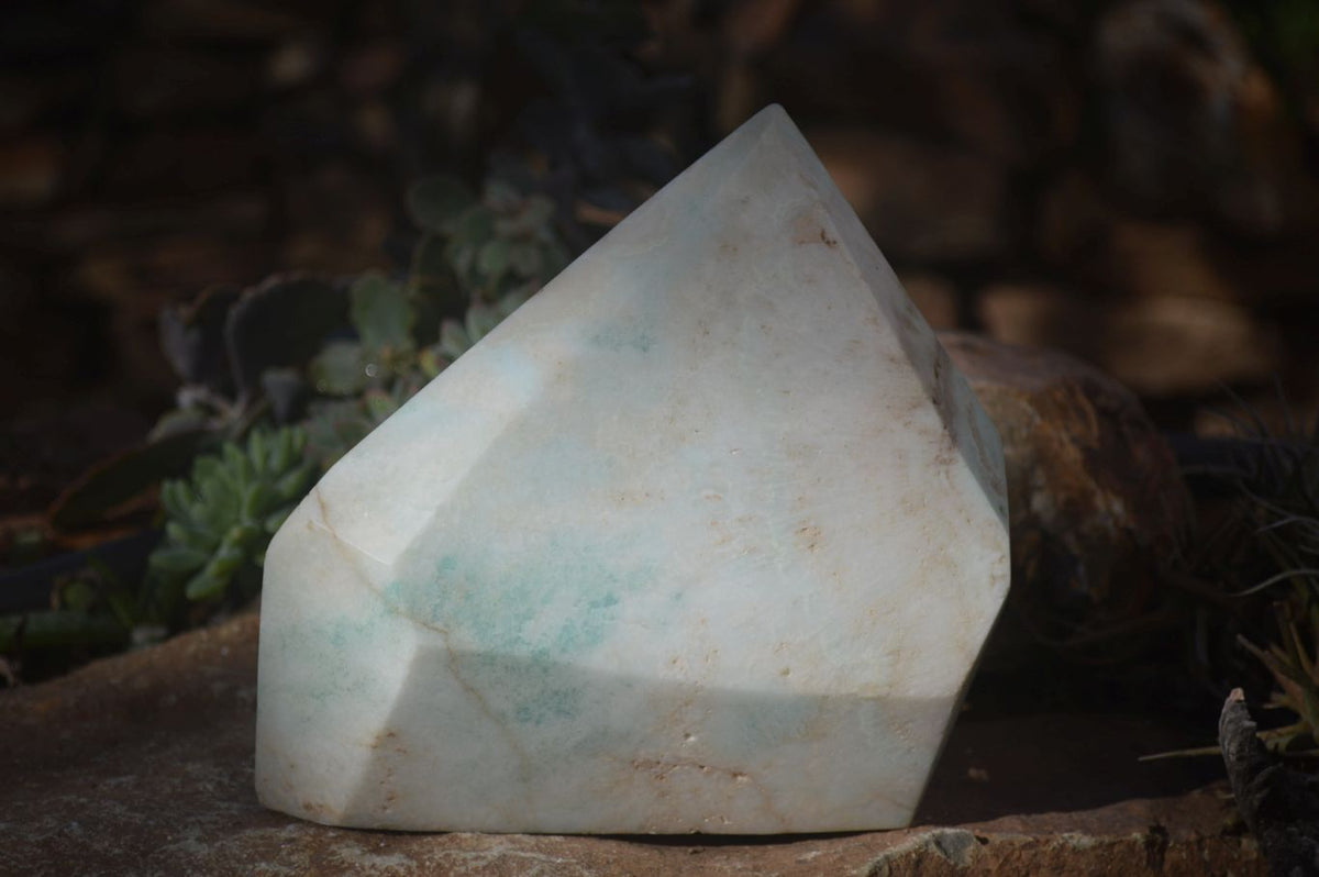 Polished Extra Large Blue Smithsonite Aragonite Point x 1 From Congo - Toprock Gemstones and Minerals 