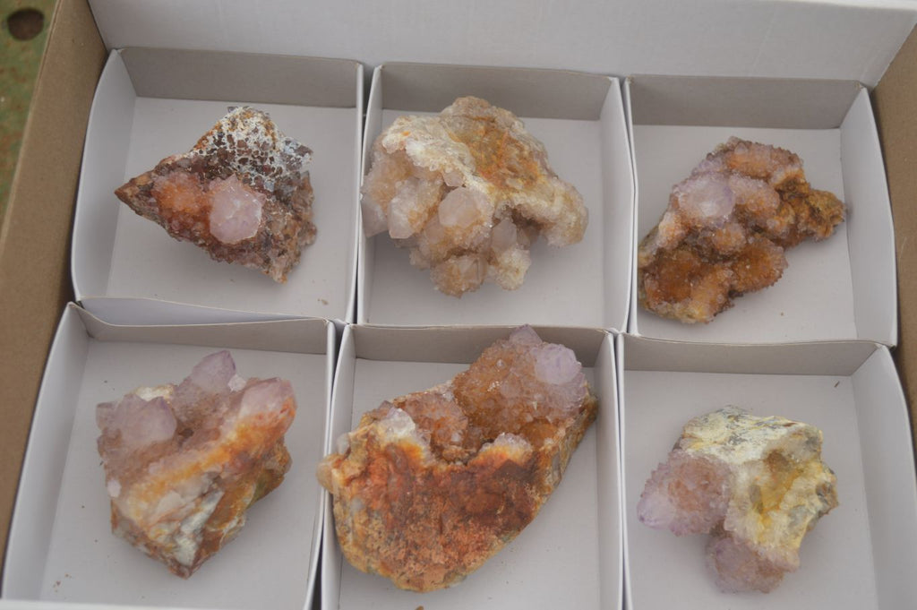Natural Rare Spirit Ametrine Quartz Specimens  x 6 From Boekenhouthoek, South Africa - Toprock Gemstones and Minerals 