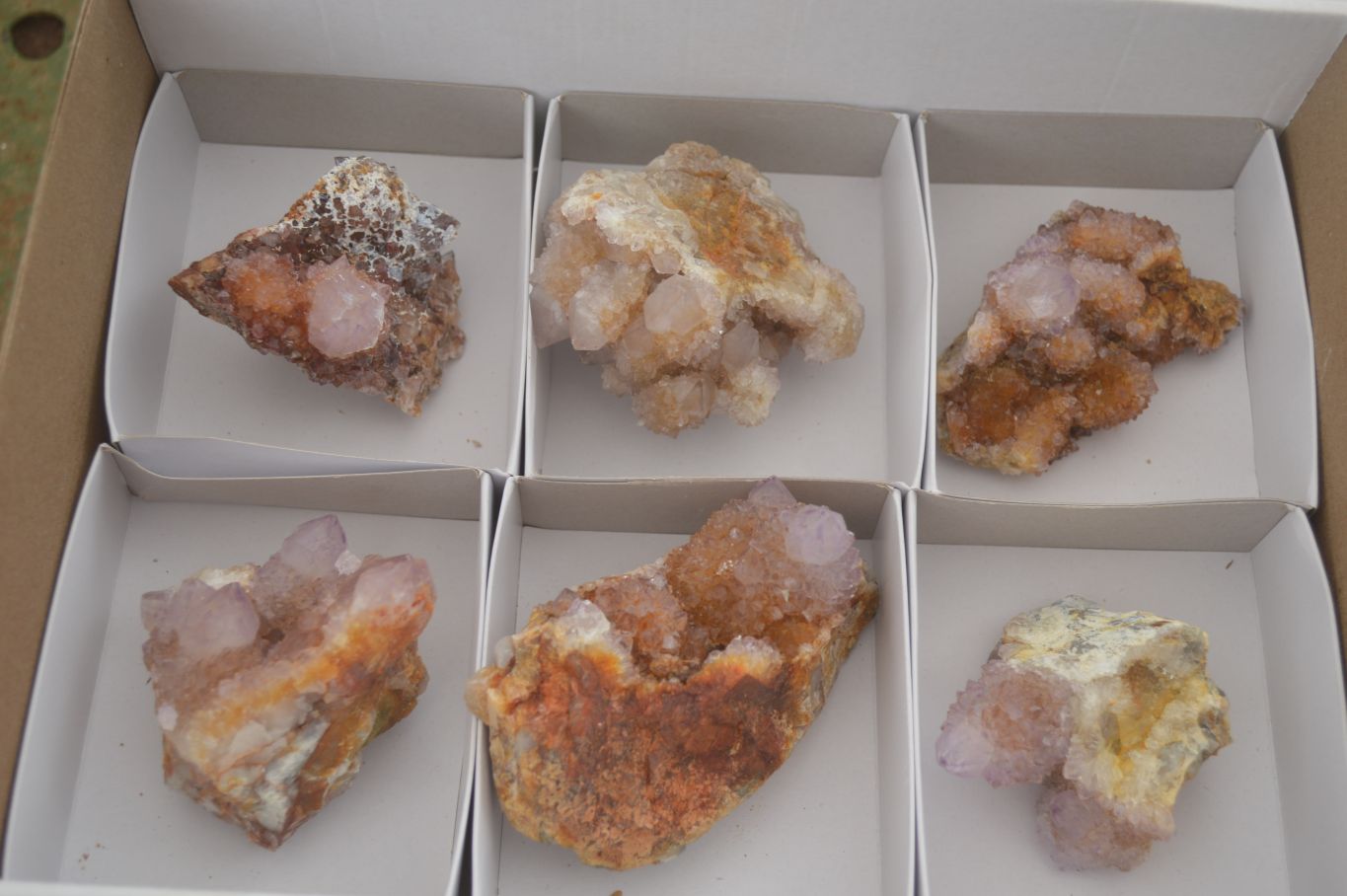 Natural Rare Spirit Ametrine Quartz Specimens  x 6 From Boekenhouthoek, South Africa - Toprock Gemstones and Minerals 