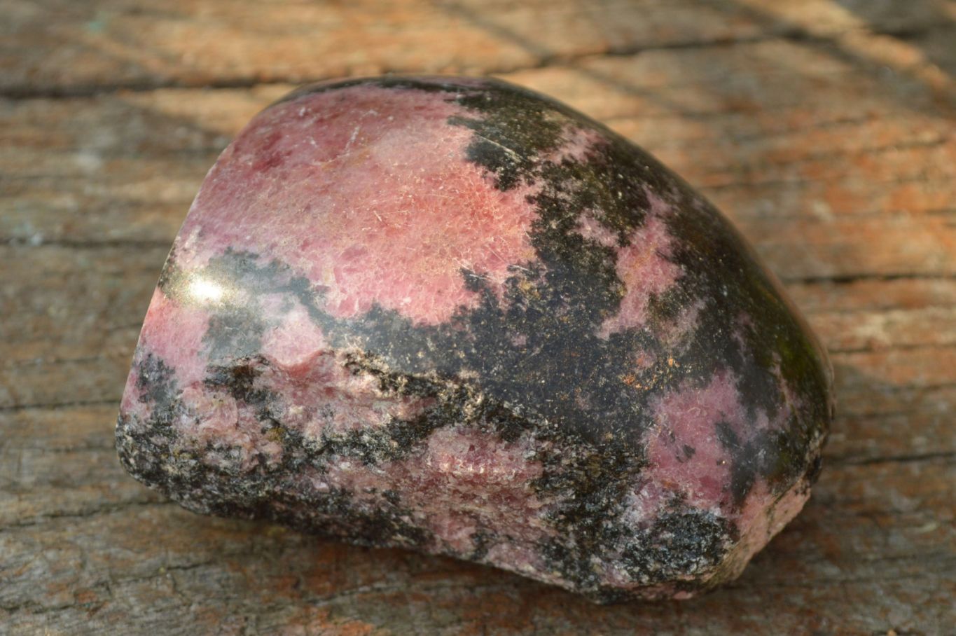 Polished Half Polished Pink & Black Rhodonite Pieces x 6 From Madagascar - TopRock