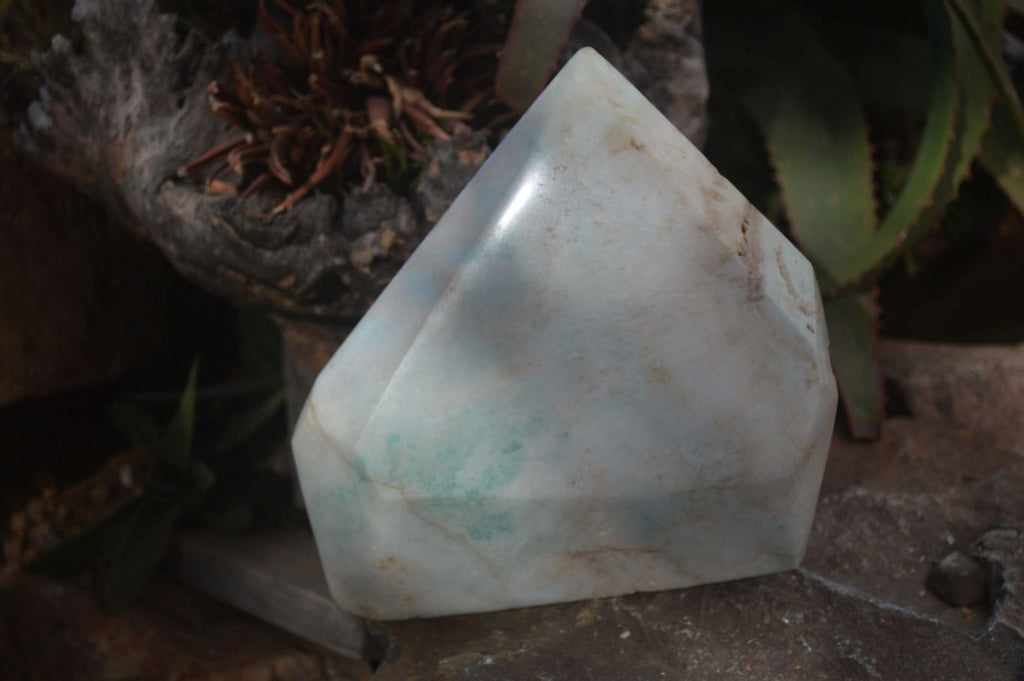 Polished Extra Large Blue Smithsonite Aragonite Point x 1 From Congo - Toprock Gemstones and Minerals 