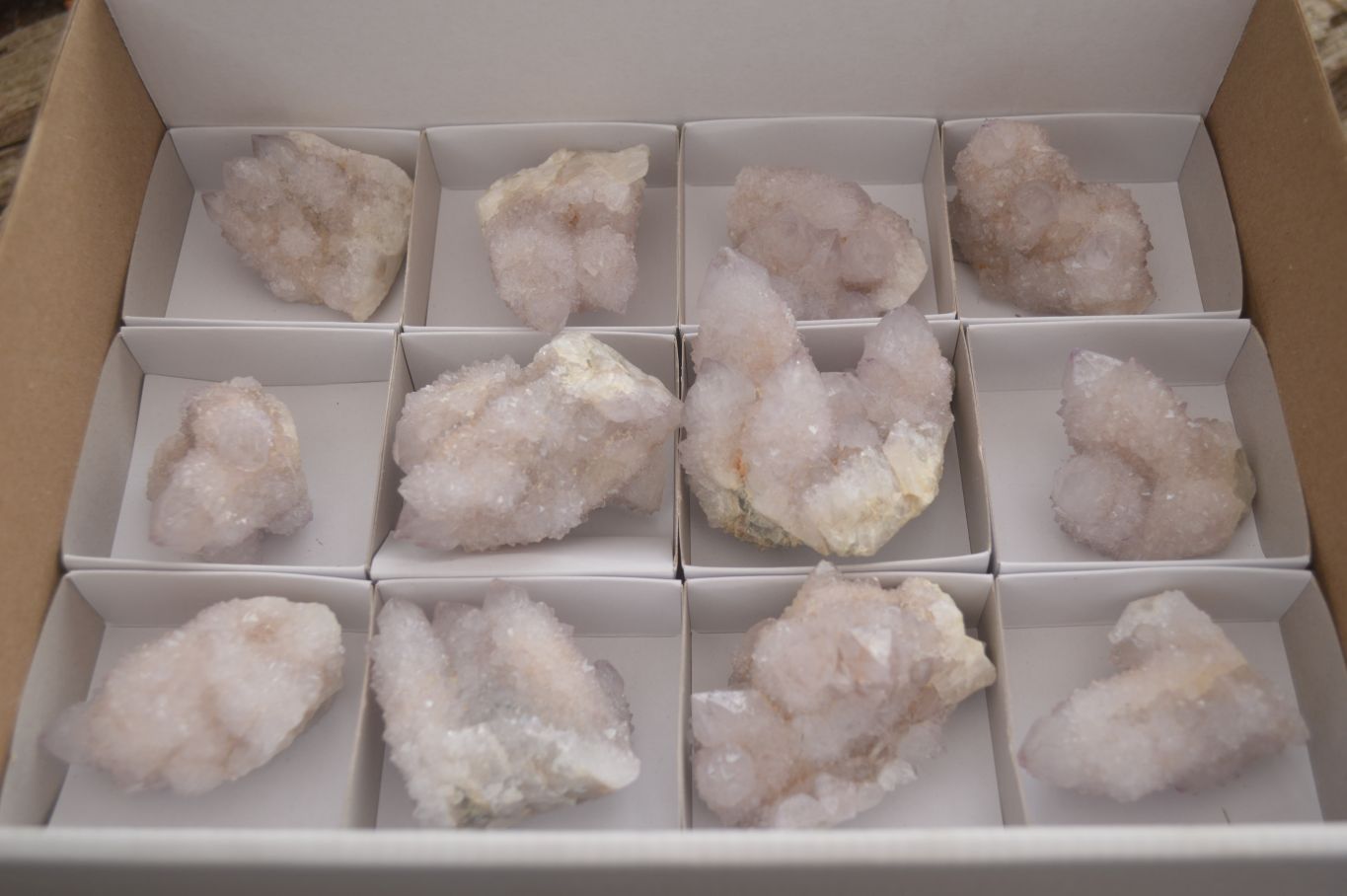 Natural Pale Lilac Spirit Quartz Clusters x 12 From Boekenhouthoek, South Africa - Toprock Gemstones and Minerals 