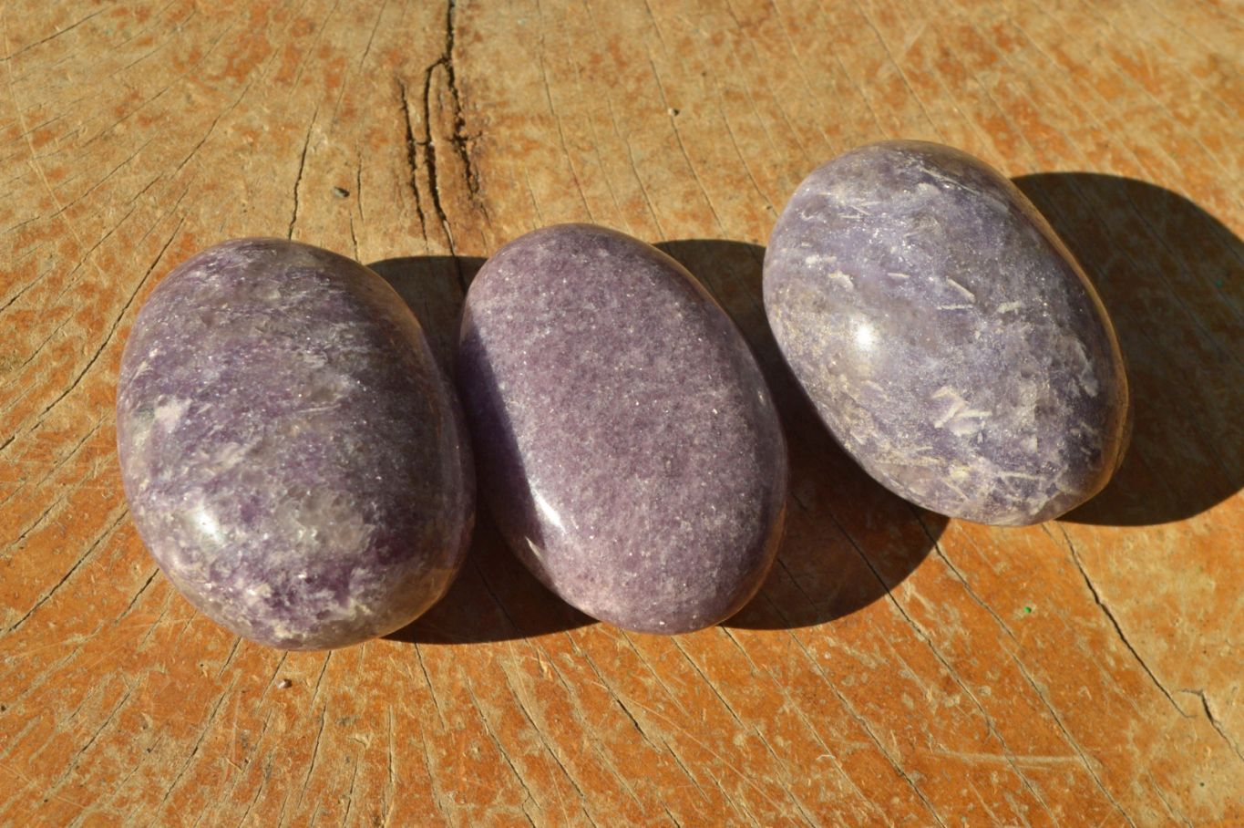 Polished Lithium Mica Purple Lepidolite Palm Stones (Some With Pink Rubellite) x 24 From Madagascar - TopRock