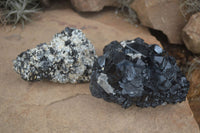 Natural Schorl Black Tourmaline Specimens x 2 From Erongo Mountains, Namibia - TopRock