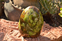 Polished Green Opal Standing Free Form  x 1 From Antsirabe, Madagascar - TopRock