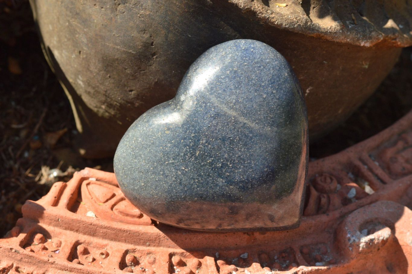 Polished Highly Selected Medium Sized Blue Lazulite Hearts  x 6 From Madagascar - TopRock
