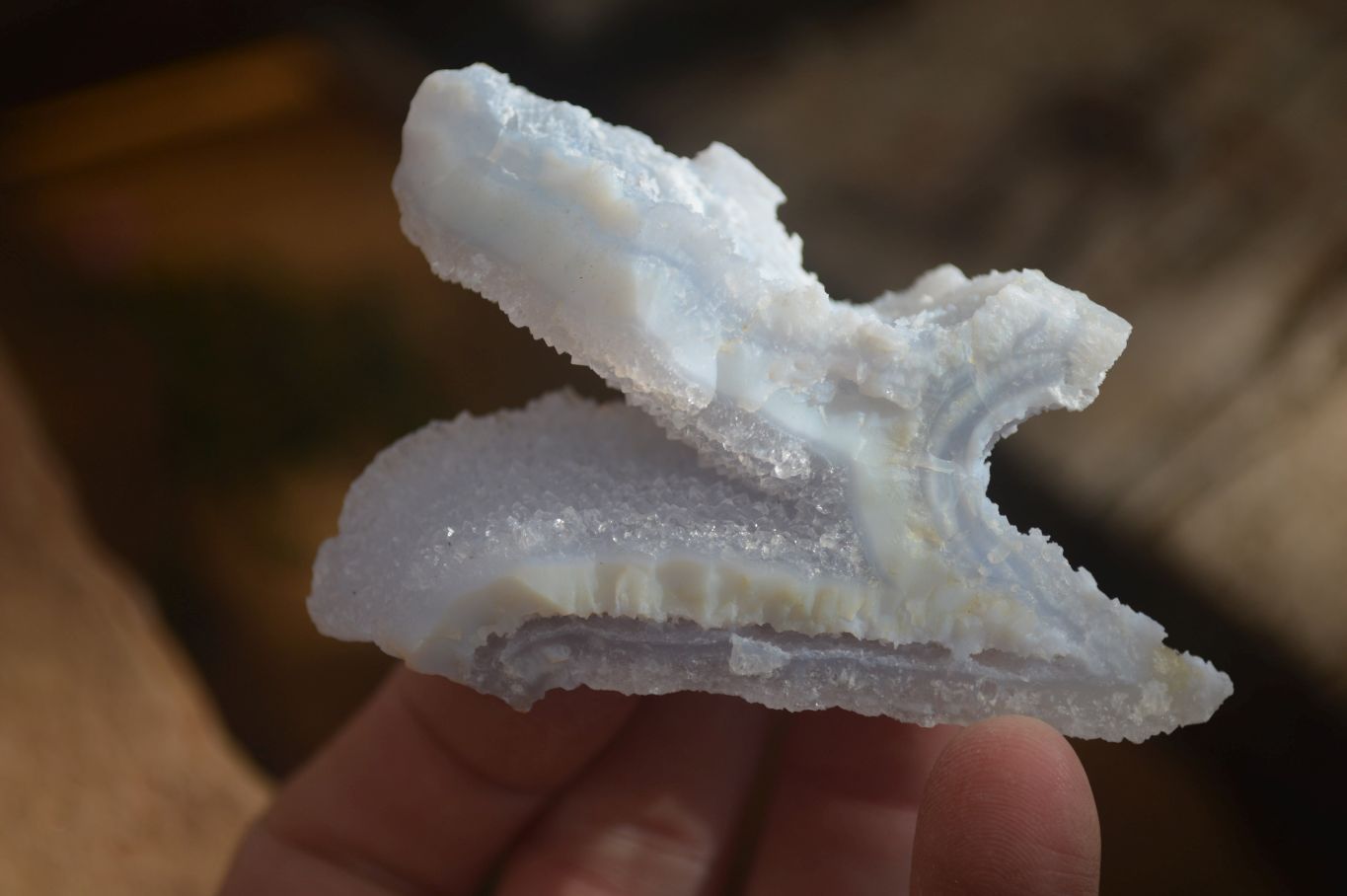 Natural Etched Blue Chalcedony Specimens x 12 From Nsanje, Malawi - Toprock Gemstones and Minerals 