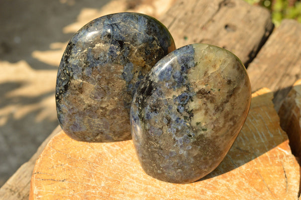 Polished Rare Iolite / Water Sapphire Standing Free Forms  x 2 From Madagascar - TopRock