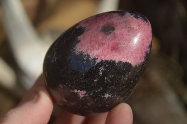 Polished Rhodonite Gemstone Eggs x 6 From Madagascar - Toprock Gemstones and Minerals 