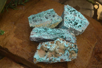 Natural Drusy Coated Chrysocolla Dolomite With Malachite Specimens x 4 From Likasi, Congo - Toprock Gemstones and Minerals 