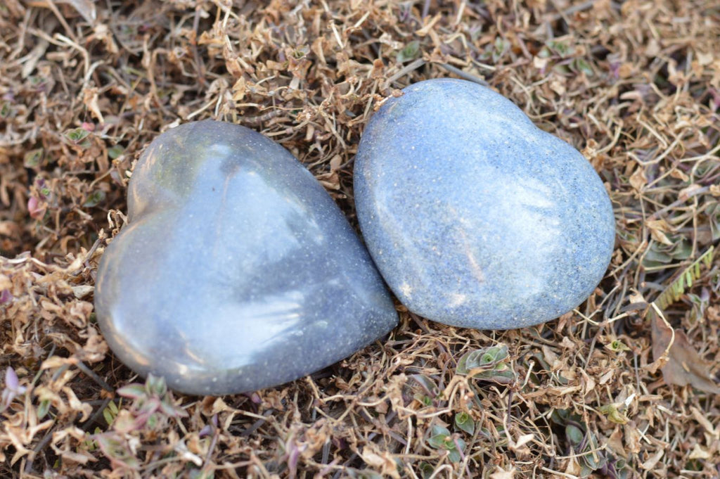 Polished Highly Selected Medium Sized Blue Lazulite Hearts  x 6 From Madagascar - TopRock