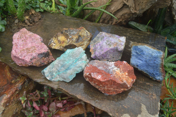 Natural Mixed Selection Of Rough Specimens  x 6 From Southern Africa