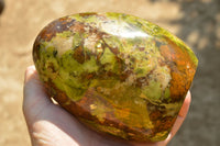 Polished Green Opal Standing Free Form  x 1 From Antsirabe, Madagascar - TopRock