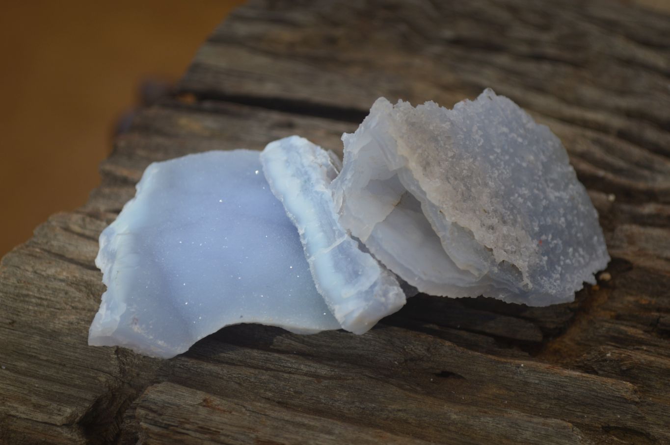 Natural Etched Blue Chalcedony Specimens x 12 From Nsanje, Malawi - Toprock Gemstones and Minerals 