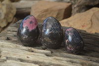 Polished Rhodonite Gemstone Eggs x 6 From Madagascar - Toprock Gemstones and Minerals 