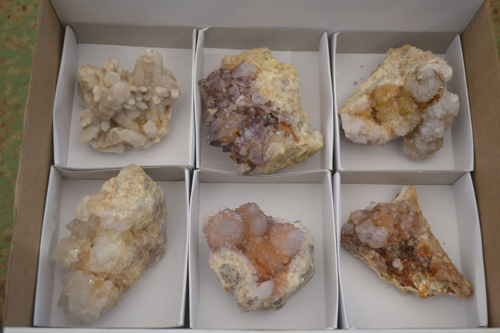 Natural Mixed Spirit Quartz Clusters  x 6 From Boekenhouthoek, South Africa - Toprock Gemstones and Minerals 
