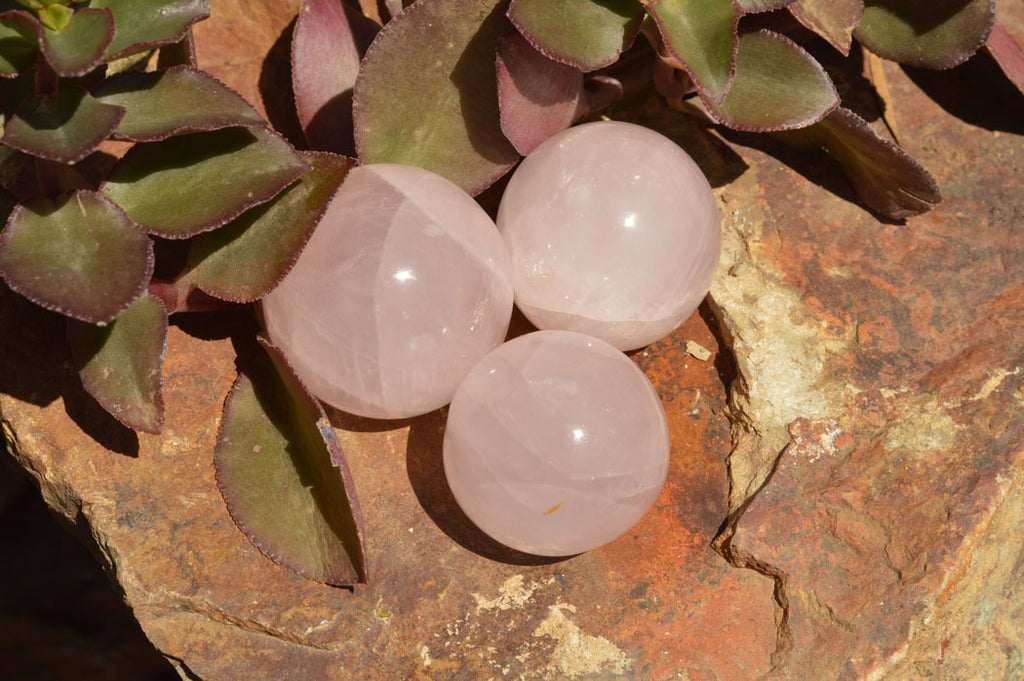 Polished Gemmy Pink Rose Quartz Spheres  x 6 From Ambatondrazaka, Madagascar - TopRock