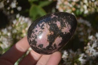 Polished Rhodonite Gemstone Eggs x 6 From Madagascar - Toprock Gemstones and Minerals 