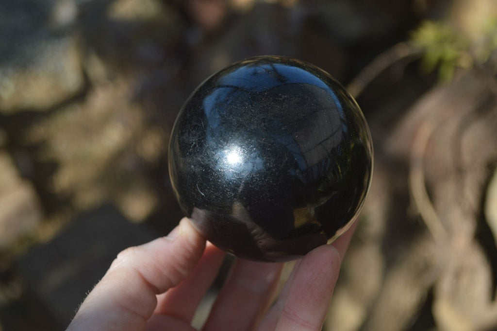 Polished Schorl Black Tourmaline Spheres x 3 From Madagascar - Toprock Gemstones and Minerals 