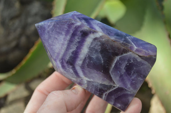 Polished Deep Purple Chevron Amethyst Points x 6 From Zambia - Toprock Gemstones and Minerals 