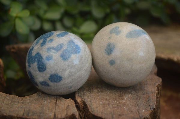 Polished Blue Spinel Quartz Spheres  x 6 From Madagascar