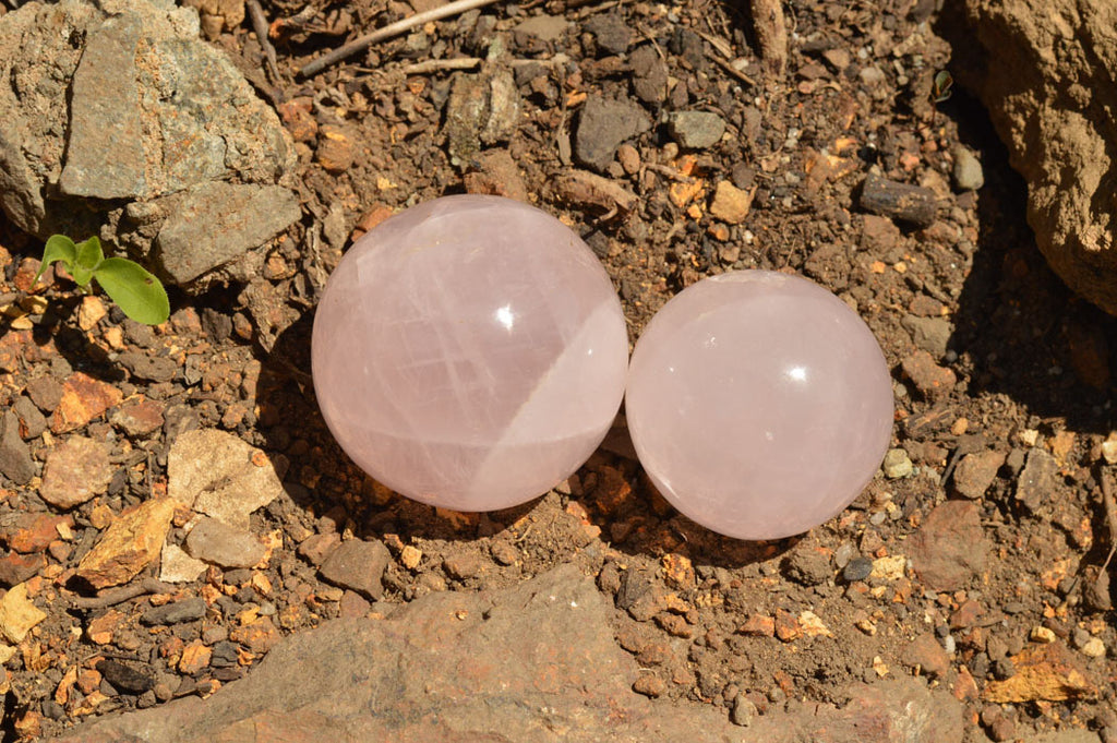 Polished Gemmy Pink Rose Quartz Spheres  x 6 From Ambatondrazaka, Madagascar - TopRock
