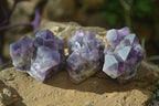 Natural Dark Amethyst Crystal Clusters x 12 From Zambia - Toprock Gemstones and Minerals 