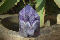 Polished Deep Purple Chevron Amethyst Points x 6 From Zambia - Toprock Gemstones and Minerals 