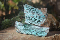 Natural Drusy Coated Chrysocolla Dolomite With Malachite Specimens x 4 From Likasi, Congo - Toprock Gemstones and Minerals 