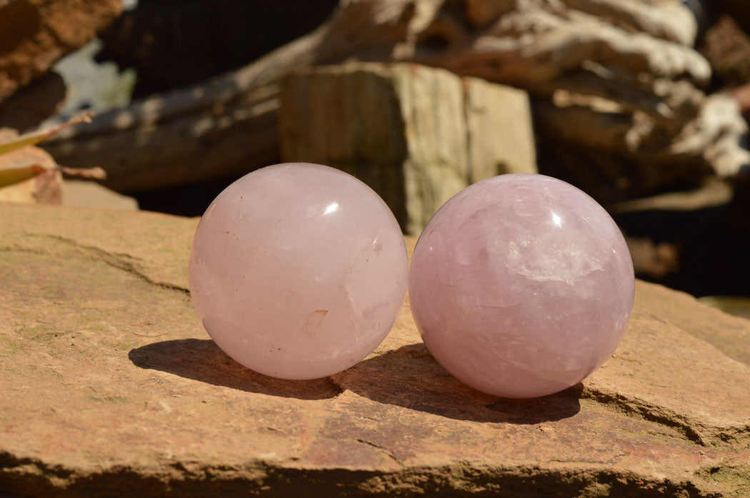 Polished Gemmy Pink Rose Quartz Spheres  x 6 From Ambatondrazaka, Madagascar - TopRock